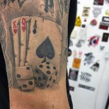 If you want to make a tattoo, look how it looks from other people! Playing Card And Dice Tattoos Google Zoeken Gambling Tattoo Tattoos With Meaning Card Tattoo