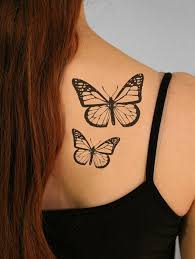 Black And White Butterfly Tattoo Meaning Butterfly Monarch Temporary Tattoo 1 Large And 1 By Tattoomint 5 99 Butterfly Tattoo Tattoos Realistic Butterfly Tattoo