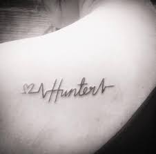 Heartbeat Name Tattoos For Moms Baby Name Tattoos Kid Name Tattoo