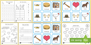 This phonics game is a guessing game to review the letter h sound. Letter H Activity Pack Alphabet Worksheets Twinkl