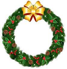 Transparent Christmas Pine Wreath With Gold Bow Png Clipart Christmas Wreath Image Christmas Wreath Clipart Christmas Wreath Illustration
