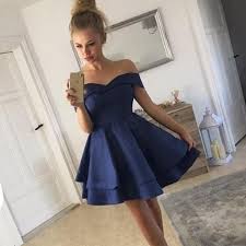 New Arrival Simple Off Shoulder Cheap Short Satin Homecoming Dresses Hd0421 In 2020 Junior Prom Dresses Short Junior Prom Dresses Royal Blue Dresses