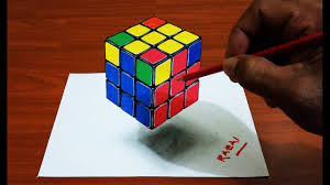 Tuto 2 How To Draw Rubik S Cube Trick Art 3d Illusion On Paper Dessin 3d Youtube Illusion Drawings Mondrian Art Projects Mondrian Art