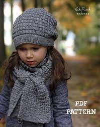 Slouchy Hat And Scarf Hiver Knitting Pattern Toddler Child Etsy Childrens Scarf Pattern Childrens Scarf Knitted Hats Kids
