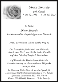 Join now to find your relatives. Alle Traueranzeigen Fur Ulrike Zmarzly Trauer Rp Online De