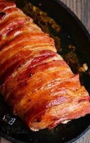 Pork Tenderloin Unbelievably Delicious Pork Tenderloin Smothered In Dijon Mustard And Fresh Garli Bacon Wrapped Pork Bacon Wrapped Pork Loin Pork Loin Recipes