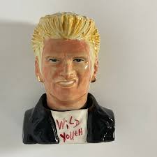 Billy Idol salt and pepper shaker set.Punk Rocker ceramic portrait  bust.’Wild Youth!’