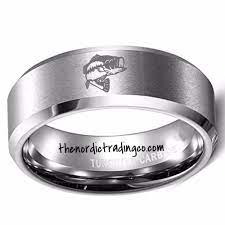 Men S Fisherman Wedding Ring Band Silver Gold Tungsten Husband Loves Fishing Largemouth Bass Fish Fishermens Rings Mens Guys Jewelry Gifts Him Anniversary Chr Mens Wedding Bands Tungsten Carbide Tungsten Mens