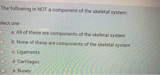 Solved The Following Is Not A Component Of The Skeletal Chegg Com