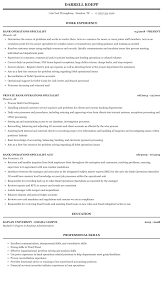 Resume of financial sector specialist. Bank Operations Specialist Resume Sample Mintresume