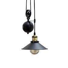 Retro Hangeleuchte Rope Schwarz Hohenverstellbar Seilzug Industrial Design Industrielampe Industrieleuchte Pende Hangeleuchte Esszimmer Beleuchtung Hange Lampe