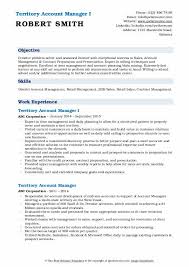 An account manager may also manage a single account or a variety of accounts depending on the requirement travel is usually included in the job description. Territory Account Manager Resume Samples Qwikresume