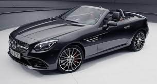 The slc 300 trumps the old slk350 for fuel economy. Mercedes Benz Treats Slc With A New Amg Night Package Carscoops Mercedes Slc Mercedes Benz Mercedes