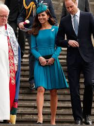 Royal blue jonathan saunders textured sweater. Kate Middleton New Zealand Tour 2014 Emilia Wickstead Dress Jeans People Com