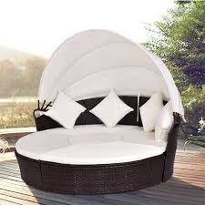 Modway quest circular outdoor daybed can give a full comfortable feeling in your leisure time. Wicker Black Round Outdoor Daybed Universal Furniture Id 21898540288