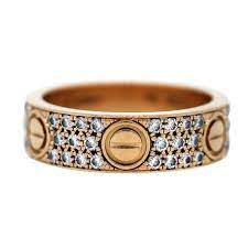 Cartier Rose Gold Diamond Love Ring Size 58 1stdibs Com Cartier Wedding Rings Cartier Love Ring Engagement Rings Cartier