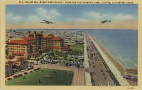 Beach Boulevard And Seawall From The Air Galveston Beach Aerial View Galveston Texas