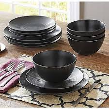 5 out of 5 stars. Black Dinnerware Set Dinner Plate Plates Bowl Bowls 12 Piece Ceramic Modern 49 89 Picclick