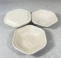 Compostable Bagasse Hexagonal Bowls with Lids 1000ml 1300ml ...