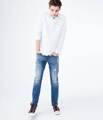 Slim Straight Medium Wash Destroyed Reflex Jean Stretch Jeans Mens Jeans Jean