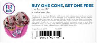 Bogo Ice Cream Cones At Baskin Robbins Baskin Robbins Coupons Free Printable Coupons