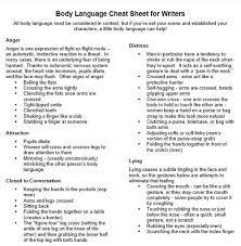 Text For Body Language Cheat Sheet Ela In The Middle