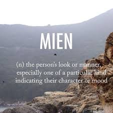 Mien Men Early 16th Century Origin Probably From French Mine Expression Influenced By Obsolete Demean Beari Words Uncommon Words Beautiful Words In English