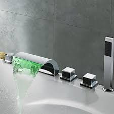 Kaufen sie das beste und neueste wasserhahn dusche auf banggood.com und bieten sie die qualität wasserhahn dusche zum verkauf mit weltweit kostenlosem versand an. Zeitgenssische Chrome Finish Thermochrome Led Wasserfall Bad Badewanne Wasserhahn S2439 209 99 Badewanne Wasserhahn Wasserfall