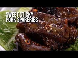 Sweet Sticky Pork Spareribs Simpol Youtube Pork Spare Ribs Recipe Sticky Ribs Recipe Sticky Pork