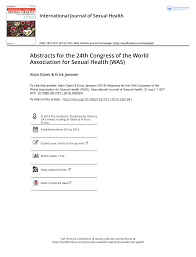 Abstracts for the 24th Congress of the World Association for Sexual Health  (WAS)