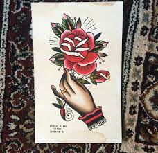 Art By Spencer Evans Traditional Hand Holding A Rose Tattoo Traditional Rose Tattoos Hand Holding A Rose Hand Holding Tattoo