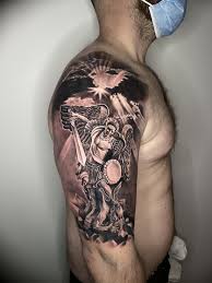 All our artists have backgrounds in fine art and illustration so you can be confident in their ability. Latest Tattoos Knutsford Salvation Tattoo Studios Award Winning Artists Latest Archangel Michael