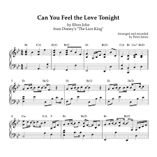 6 contributors total, last edit on nov 05, 2020. Can You Feel The Love Tonight Elton John Piano Sheet Music Pdf