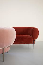 Contemporary Madda Lounge Sofa In Red Velvet In 2020 Lounge Sofa Red Sofa Furniture