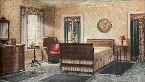Older styles and materials were quickly replaced. 1921 Armstrong Bedroom 1920s Interior Design 1920s Home Decor 1920s Decor