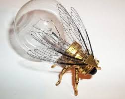 Steampunk Brooch Large Fly Lightbulb Brooch Unique Steampunk Steam Punk Clockwork Jewelry Steam Punk Jewelry Steampunk Art Steampunk Decor