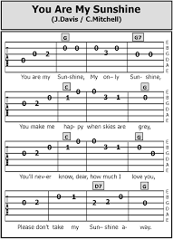 For this song you will need chords c, f, and g7. Guitar Tab Songs You Are My Sunshin Guitar Tab Songs You Are My Sunshine Guitar Tabs Songs Guitar Songs Ukulele Songs Beginner