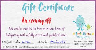 Looking for online babysitting gift certificate template fotor design? Gift Vouchers Little Beans Nanny Agency