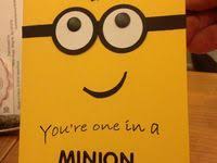 The second layer uses yellow paper decorated with cute stripes. 45 Minion Card And Papercraft Ideas Minion Card Kids Cards Cards Handmade