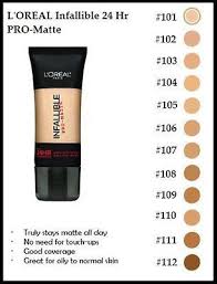 Image Result For Loreal Infallible Pro Matte Color Chart