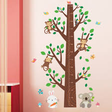 Us 8 9 29 Off 2pcs 50 70cm Set Big Size Trunk Kids Height Chart Wall Stickers Tree Growth Stadiometers For Baby Room Nursery Home Decor Decal In