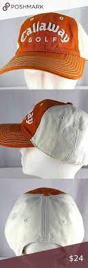 Callaway Golf Orange White Baseball Cap Adjustable White Baseball Cap Callaway Golf Fitted Hats