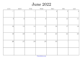 blank june 2022 calendar printable pdf templates free download