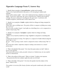 The kitten is as soft as silk. This Is The Answer Key For The Figurative Language Poem 5 Sleep By Annie Matheson Figurative Language Poems Language Worksheets Figurative Language Worksheet