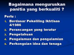 Surat pekeliling itu kali terakhir dikeluarkan pada tahun 1983. Pengurusan Panitia Bagaimana Menguruskan Panitia Yang Berkualiti Perlu