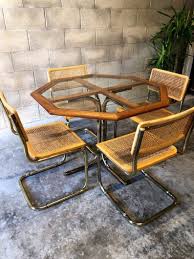 Golden Cesca Chairs Dining Set With Complementing Table Dining Set Chair Cesca Chair