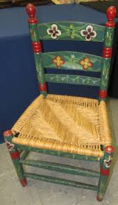 Fancy chairs often have cane or rush seats, like the examples shown here. Sold Price Vintage Painted Rush Seat Ladder Back Chair Successful Bidder Is Responsible For Pickup And Delivery With In 15 Days Of Sale November 6 0118 1 00 Pm Edt