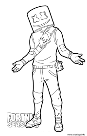 Les pages à colorier fortnite. Coloriage Marshmello From Fortnite Dessin Fortnite A Imprimer