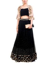 Black And Gold Lehenga Skirt Black And Gold Cape Lehenga Black Lehenga Lehnga Designs Fashion