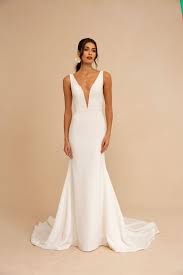 Giles Tara Lauren Crepe Wedding Dress Bhldn Wedding Dress Minimalist Wedding Dresses